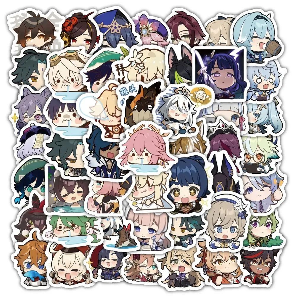 60 قطعة من ملصقات Genshin Impact Emoji - شارات تعبير الرسوم المتحركة اللطيفة للاستخدام بنفسك والديكور (متجر عوالم الرسوم المتحركة)