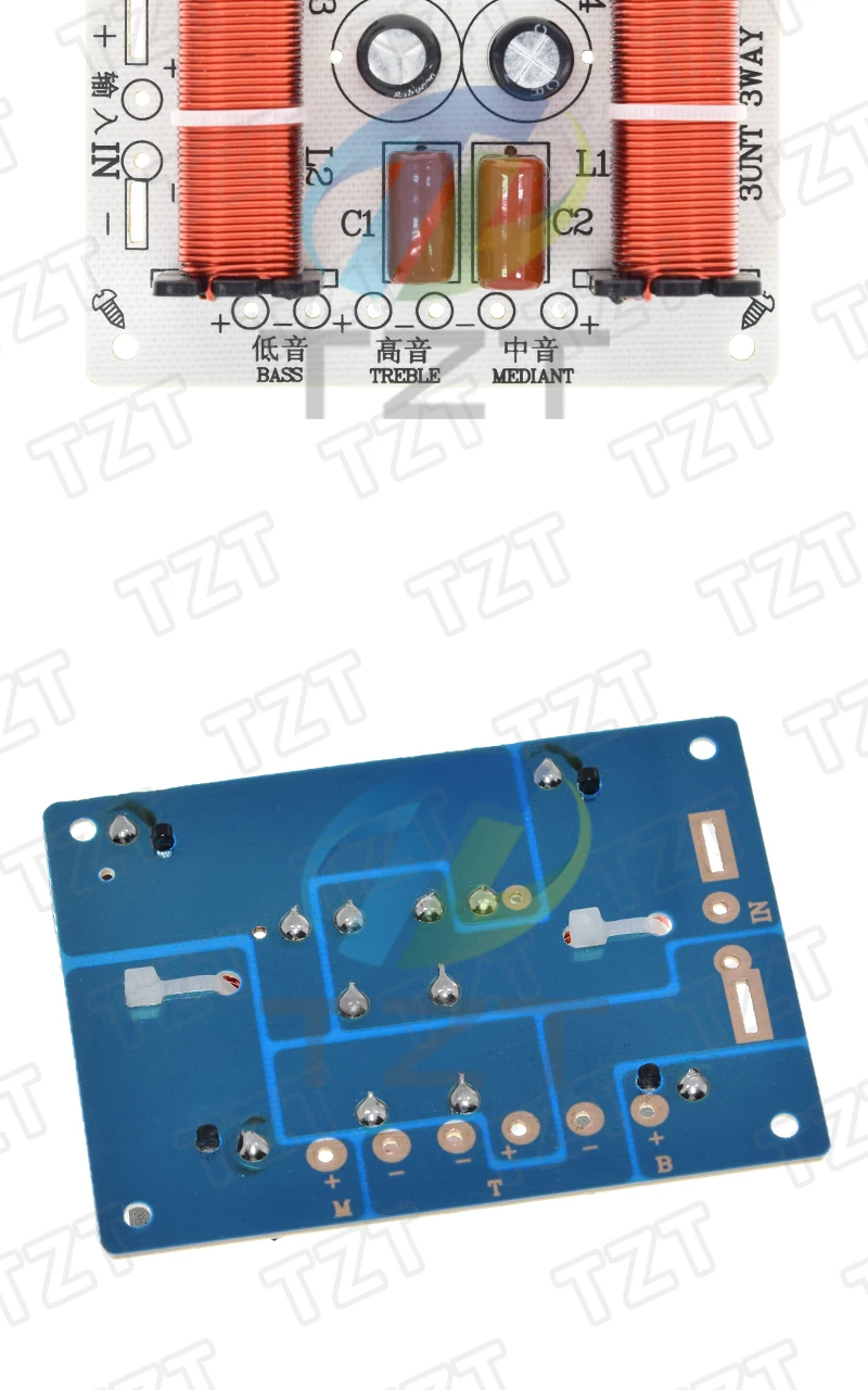1/3PCS 3 Weg Audio Lautsprecher 150W Crossover Schaltung Höhen Mitteltöner Bass Modul Audio Lautsprecher Frequenz Teiler hause Lautsprecher – Detail 9