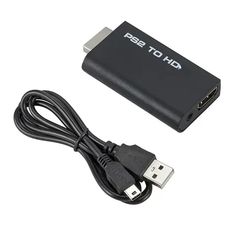 PS2 to Hdmi-Compatible Converter Adapter Audio And Video For All Ps2 Display Modes With 3.5mm Audio Port Supports 480i 480p 576i