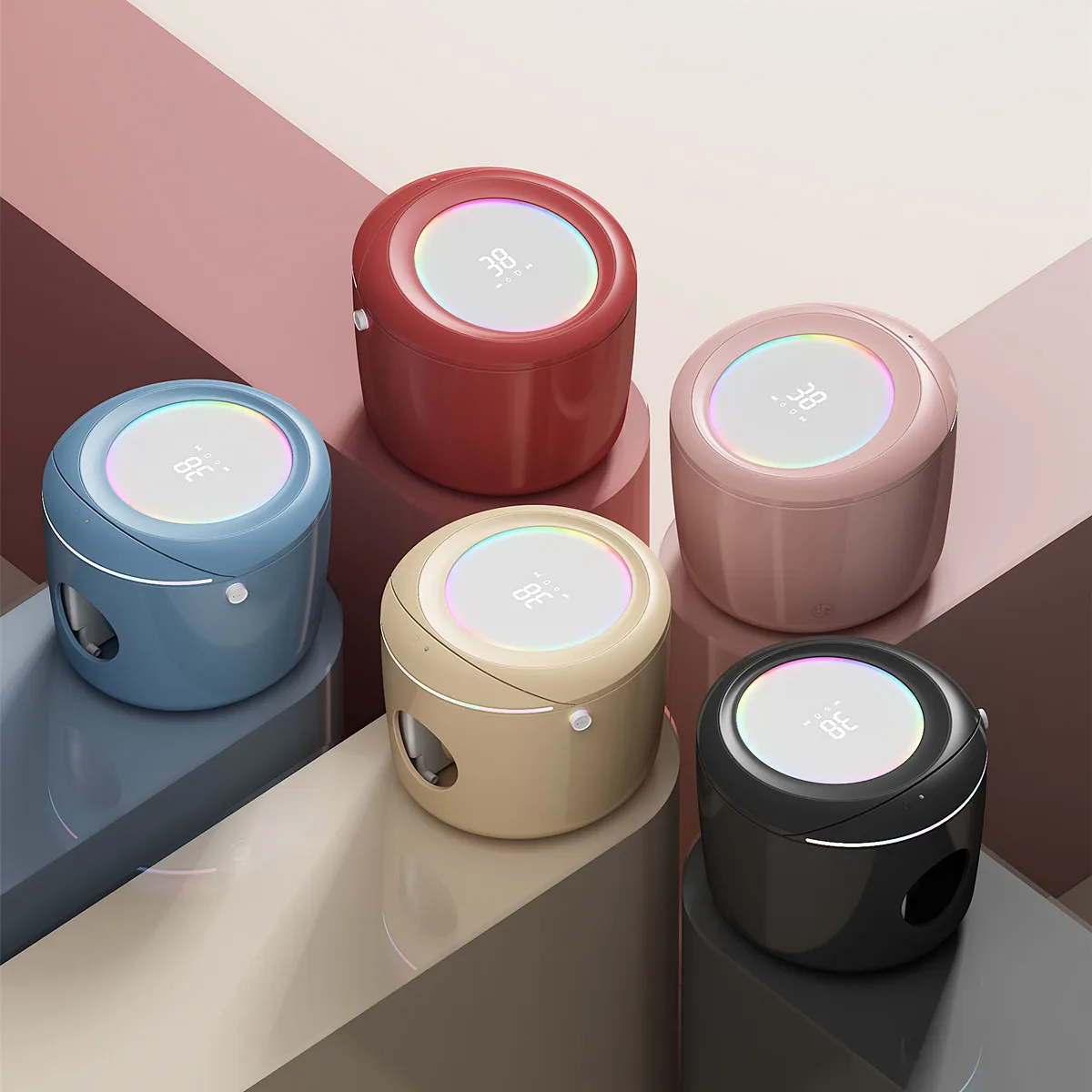 Fashion Design Bathroom Automatic Commode Round Colorful Mini Ceramic WC Water Closet Smart Intelligent Toilet for Home