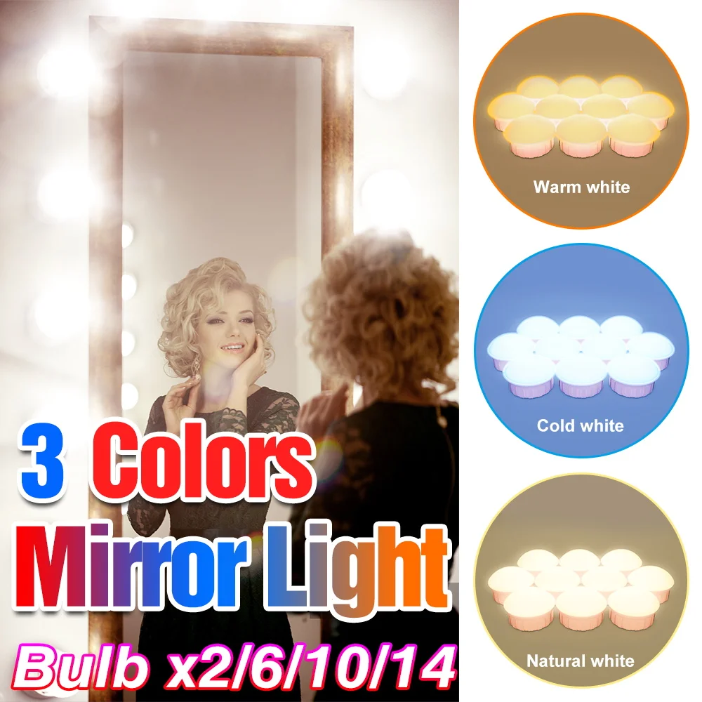 

LED Dressing Table Mirror Bulb 5V Makeup Tables Lamp Hollywood Vanity Light Dimmable USB Wall Lamp Bathroom LED Cosmetic Lights