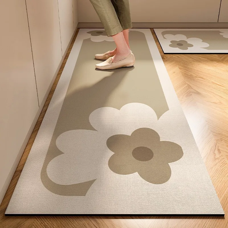 

New 1 pc Japanese style soft kitchen diatomite mud floor mat, super anti slip, super absorbent, easy to handle carpet