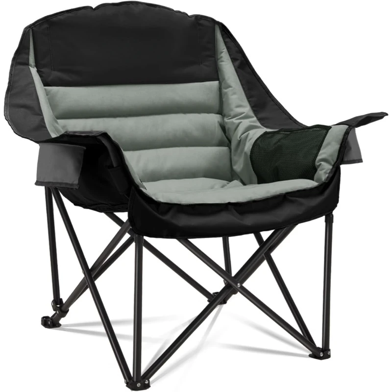 

Oversized Camping Chair, Portable Folding Camping Chairs with Side Pocket, Cup Holder and Carry Bag, Heavy Duty Outdoor