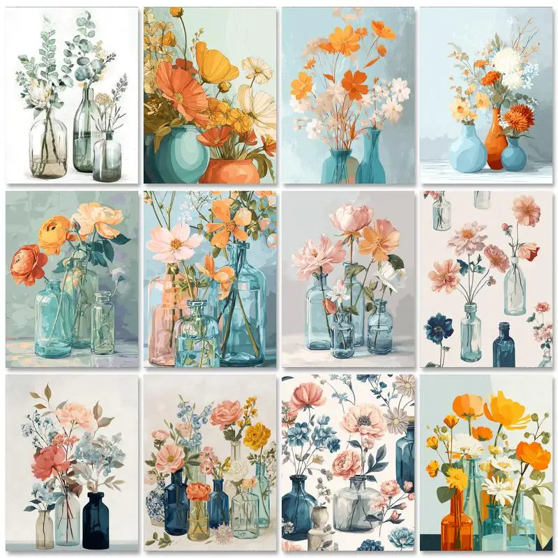 

GATYZTORY Frame Flowers Diy Painting By Numbers For Starter Kit Diy Crafts Adults Kits Handwork For Home Decors