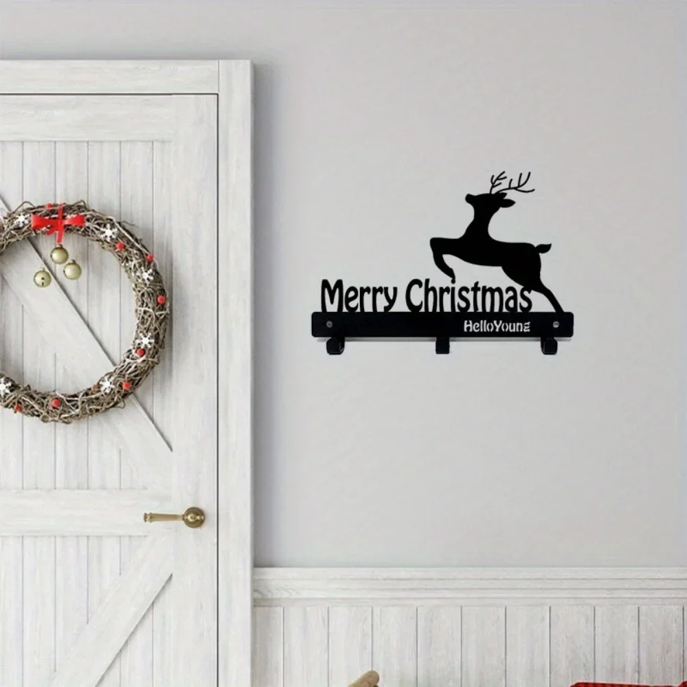 1pc Charming Wall Mounted Key Hook: Christmas Elk Design. Not just a  key storage solution but also a addition to holiday decor.