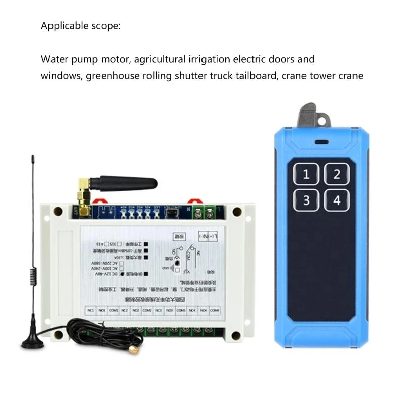 315Mhz 433Mhz 12V- Four Channel Module Receiver Wireless Remote Control Switch for DC Motor DIY