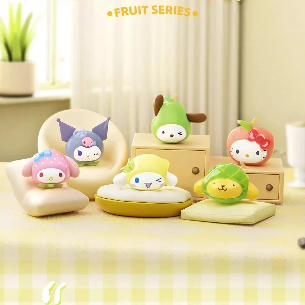 

Sanrio Characters Cute Fruits Series Mini Figures Blind Box Toy Hello Kitty Cinnamoroll Collect Desk Decor Kids Christmas Gifts