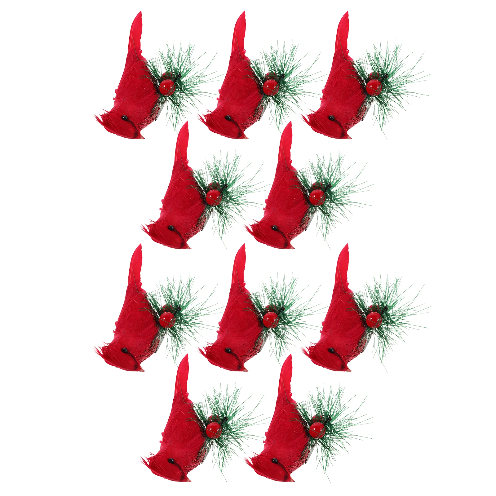 

10 Pcs Christmas Tree Decoration Bird Artificial Birds Ornament Decorations Small for Plastic Ornaments