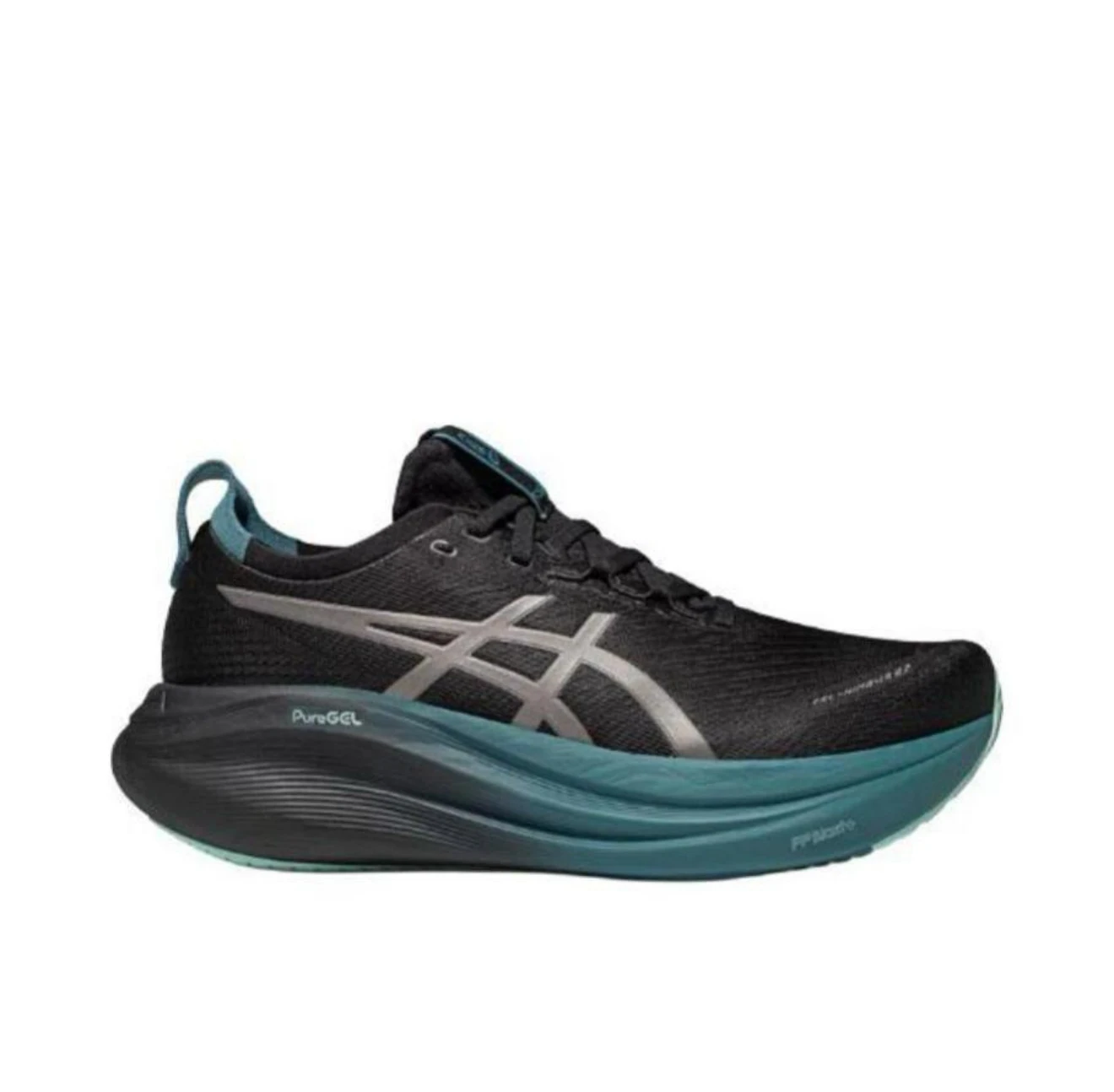 Asics Gel-Nimbus 27 نسيج مريح جلد صناعي قابل للتنفس منخفض القمة ماراثون احذية الجري للرجال أزرق أسود #3