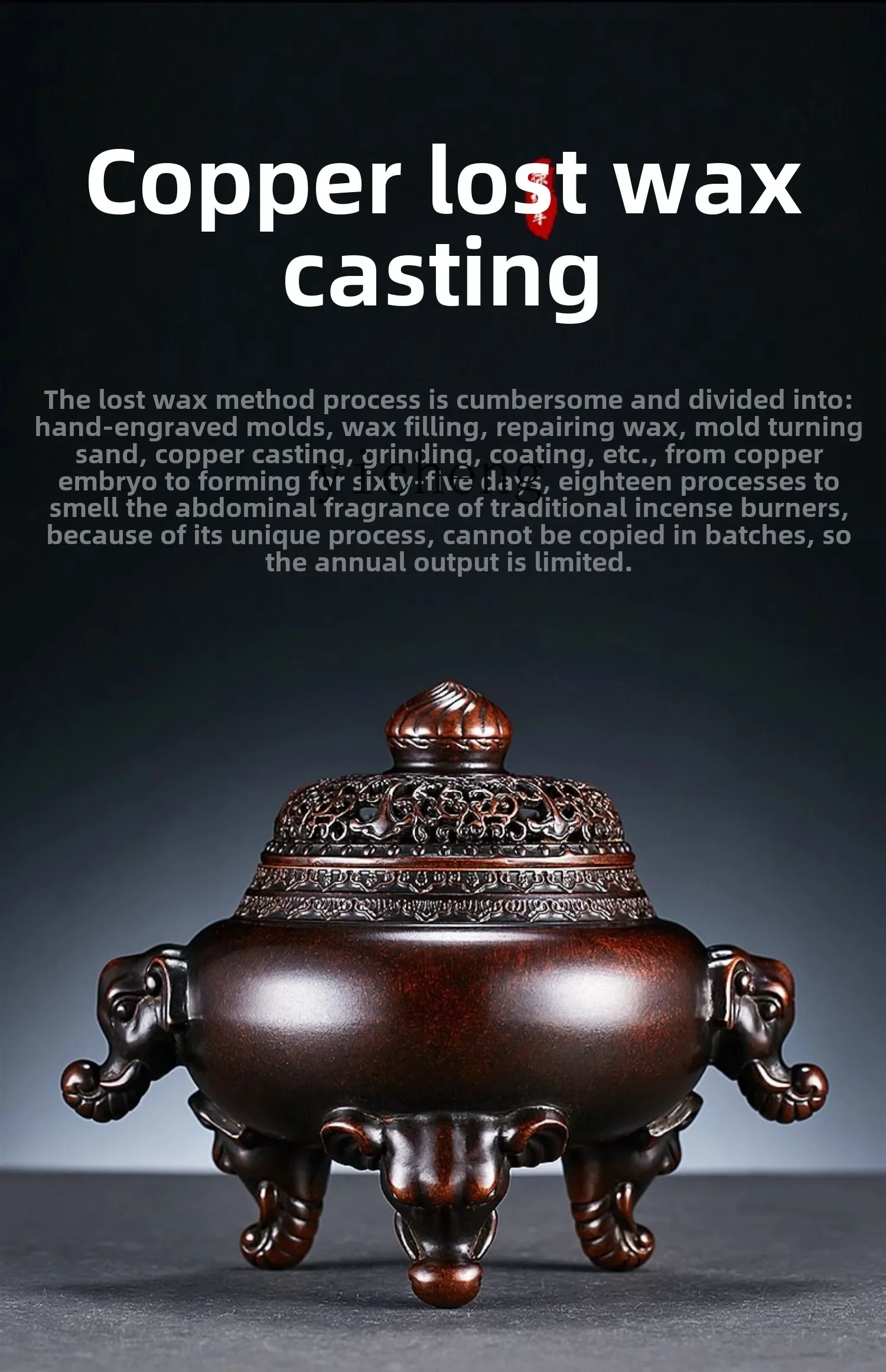 Zz Copper Incense Burner Pure Copper Household Indoor Incense Burner Gifo Sandalwood Thread Incense Large