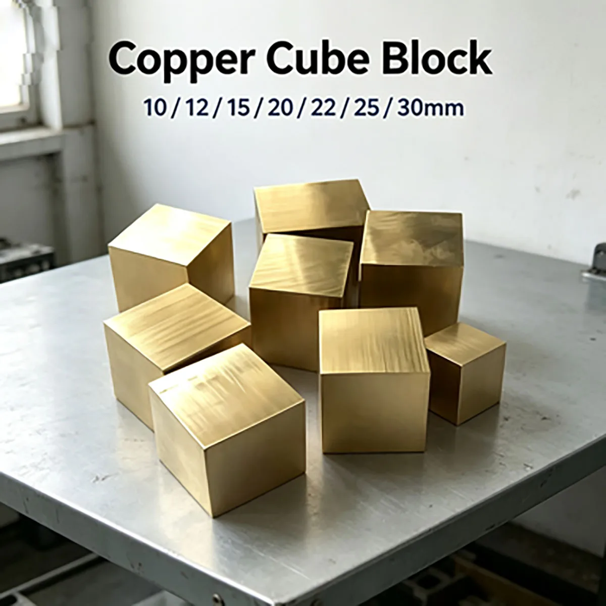 H59 Brass Square Bar Solid Brass Block Brass Strip, Cube Copper Block 10‑30mm for CNC Machining