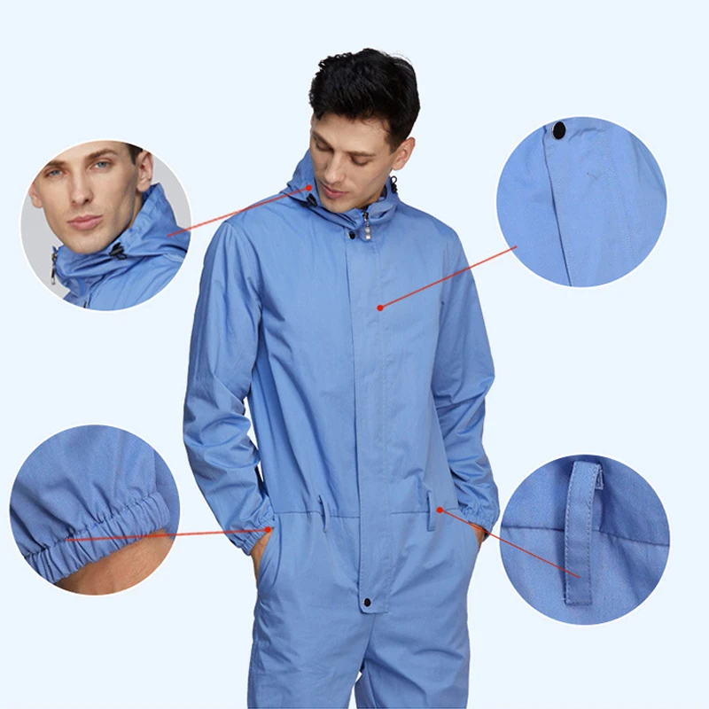 Women Men Electromagnetic Radiation Protective Overalls Computer Room Monitoring Metal Fibre EMF Shielding Work Clothes Suit