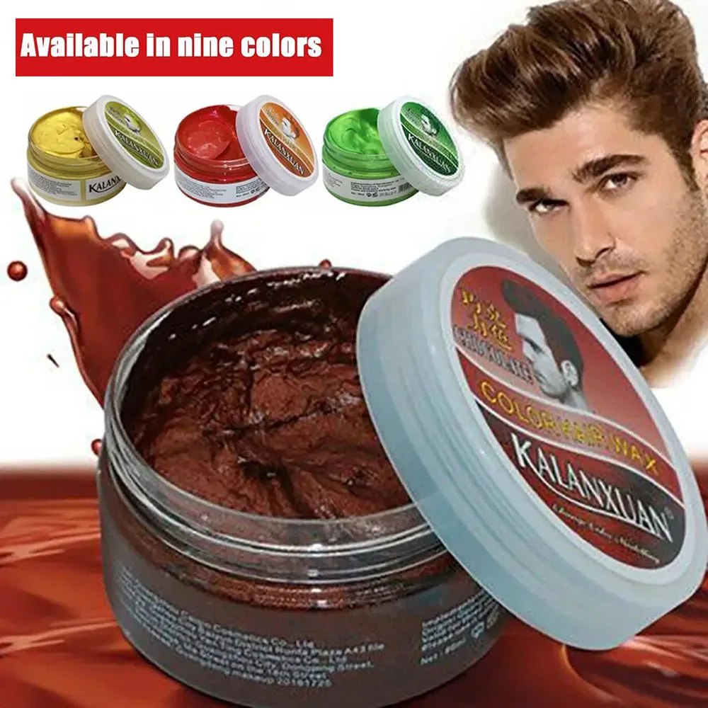 

9 Color Fashion Temporary Color Dye Mud Salon Wax Hair Styling Dye Green Modeling Hair Wax Sliver Hair Cream DIY Hair Dye