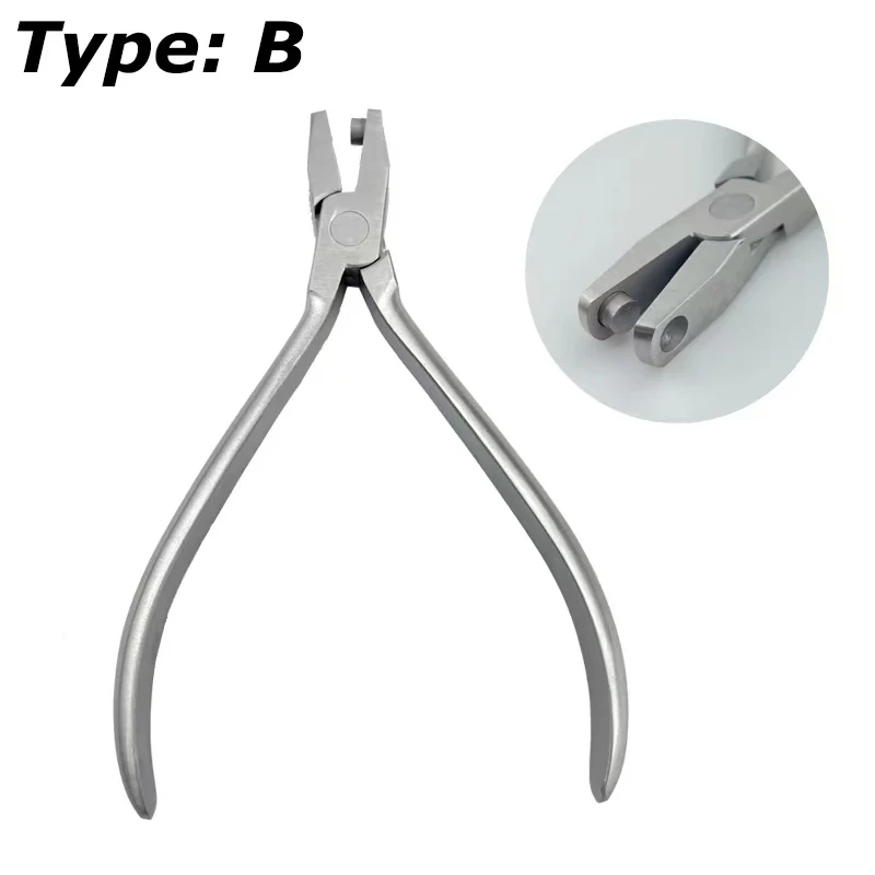 4PCS Stainless Steel Orthodontic Aligner Kit Thermal Forming Forceps Vertical & Teardrop Hole Punch Pliers Retainer Adjustment