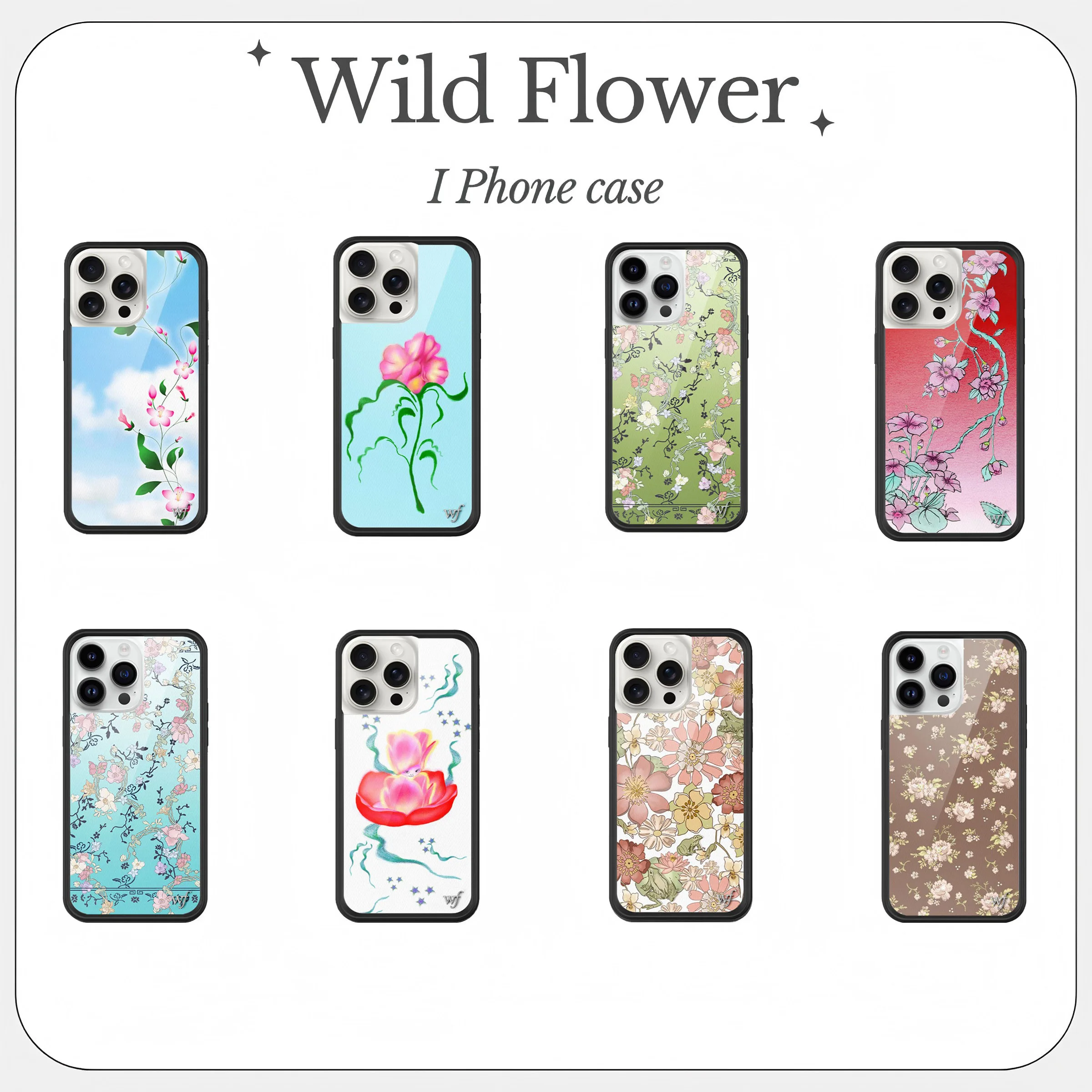 

New Wildflower 3D Ins butterfly Phone Case for iPhone 16 15 14 13 12 Pro Max Plus 16pro 15pro WF Cute Cartoon Cover Funda case
