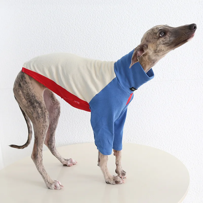 

Mutihome 2026 Fashion Pet Minimalist Color Blocked Dog Clothing Top Italian Little Lingti Huibiti Dog Jumpsuit Pet Clothing