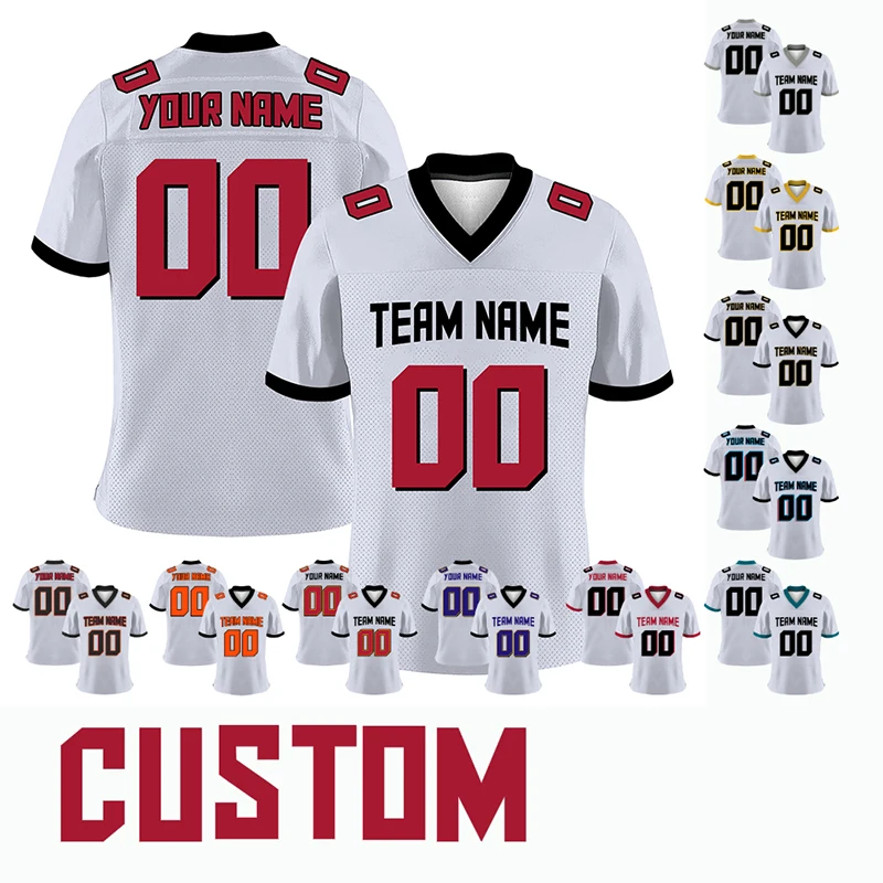 2022 2023 American Football Jerseys Men Soccer Shirts White Mesh Custom Jersey Gaa Rugby Team TShirts Play Game Sportwear