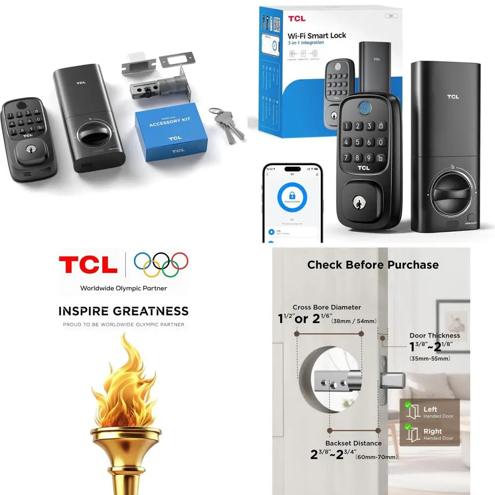 

Дверной замок с функцией распознавания отпечатков пальцев, вводом пароля, автоматической блокировкой, голосовым управлением, простой установкой, сроком службы батареи 8 месяцев (черный)