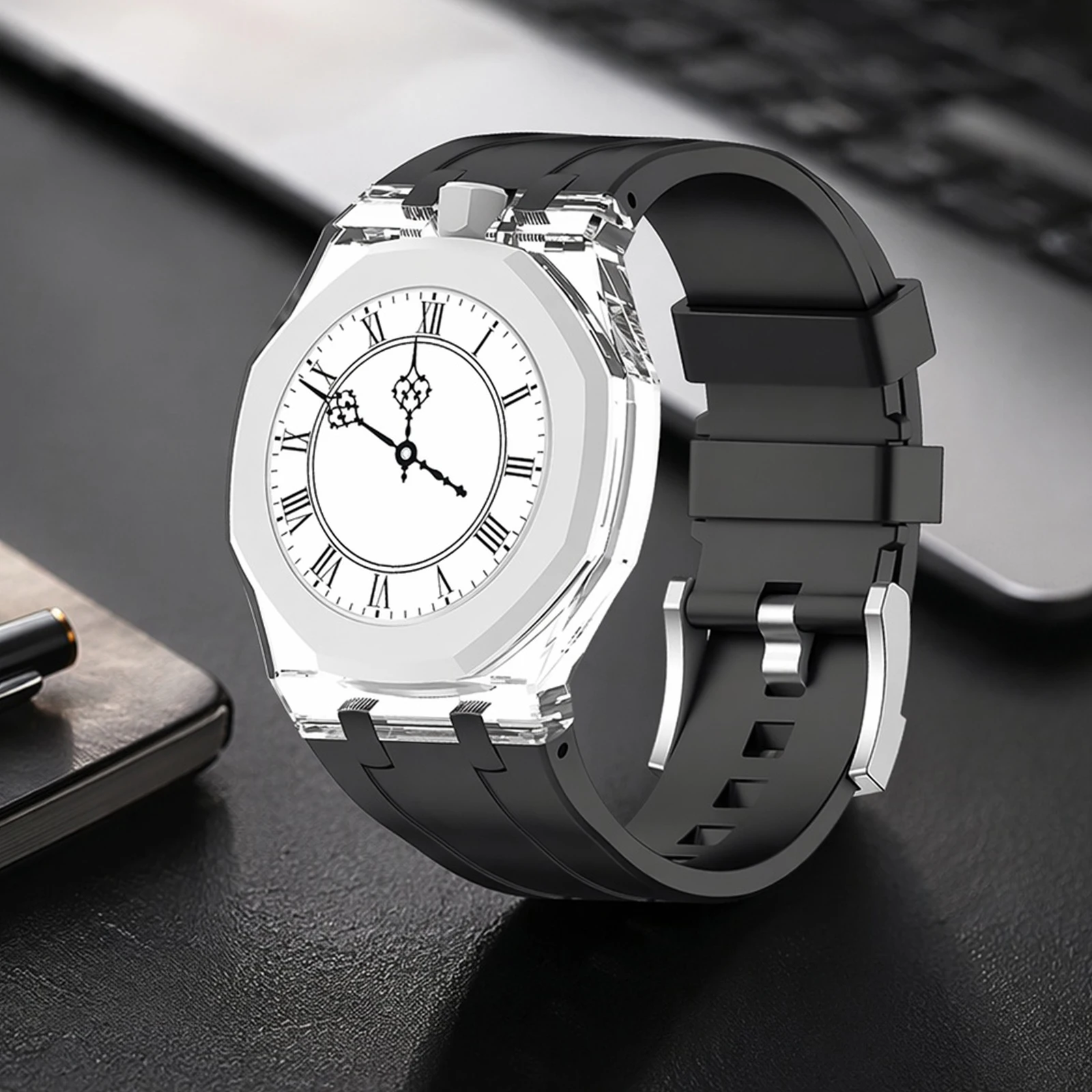 2In1 Case Strap Mod Kit For Swatch X Royal Pop Anti-Scratch Case & Strap Set Integrated Watch Modification Kit Watch Accessories