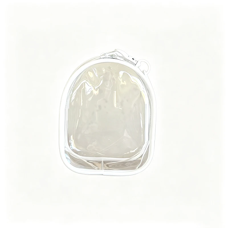 Transparent PVC Storage Bag with Keychain Multicolor Cartoon Doll Display Box Dustproof Case Earphones Gift Organizer Bags