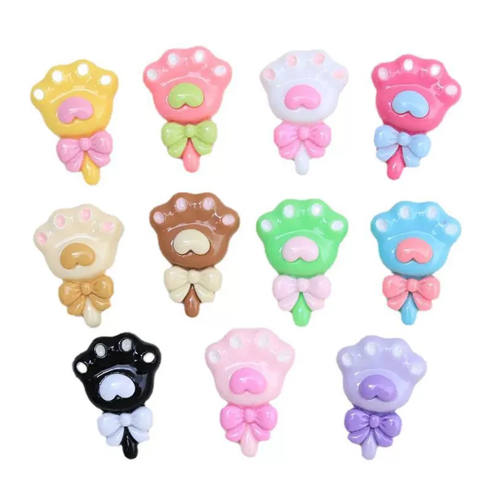 10PCS Cat Claw Stick Series Miniature Flat Back Resin Cabochons For Hairpin Scrapbooking DIY Home Decor Craft Accessories