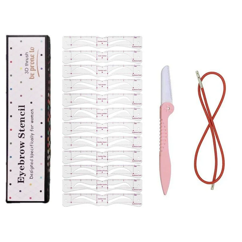 12 stks/set Herbruikbare Wenkbrauwstencil Set Eye Brow DIY Tekening Gids Styling Vormgeven Grooming Template Card Gemakkelijk Make-up