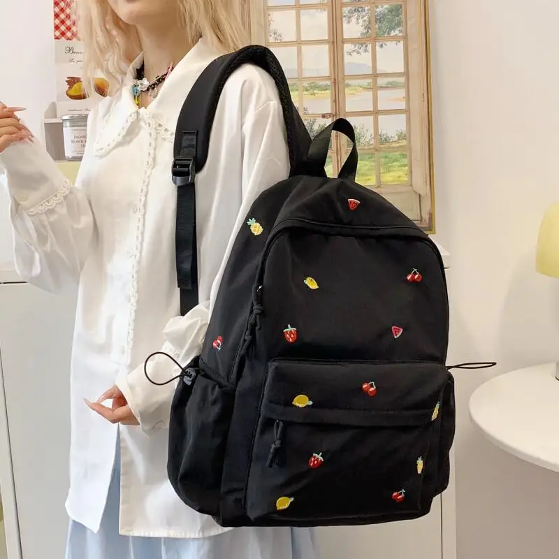 New Junior High School Student Backpack with Large Capacity, Lightweight and Cute Printed Campus Girl Backpack, Student Bag