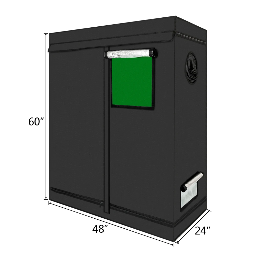 LY-120*60*150cm Home Use Dismountable Hydroponic Plant Growing Tent with Window Green & Black