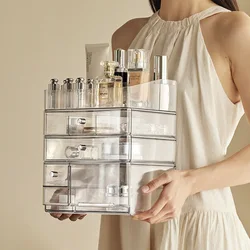 Makeup Storage Box Cosmetic Organizer Box Large Capacity Dustproof Desktop Drawer Make Up Drawer Jewelry Lipstick Rack Container