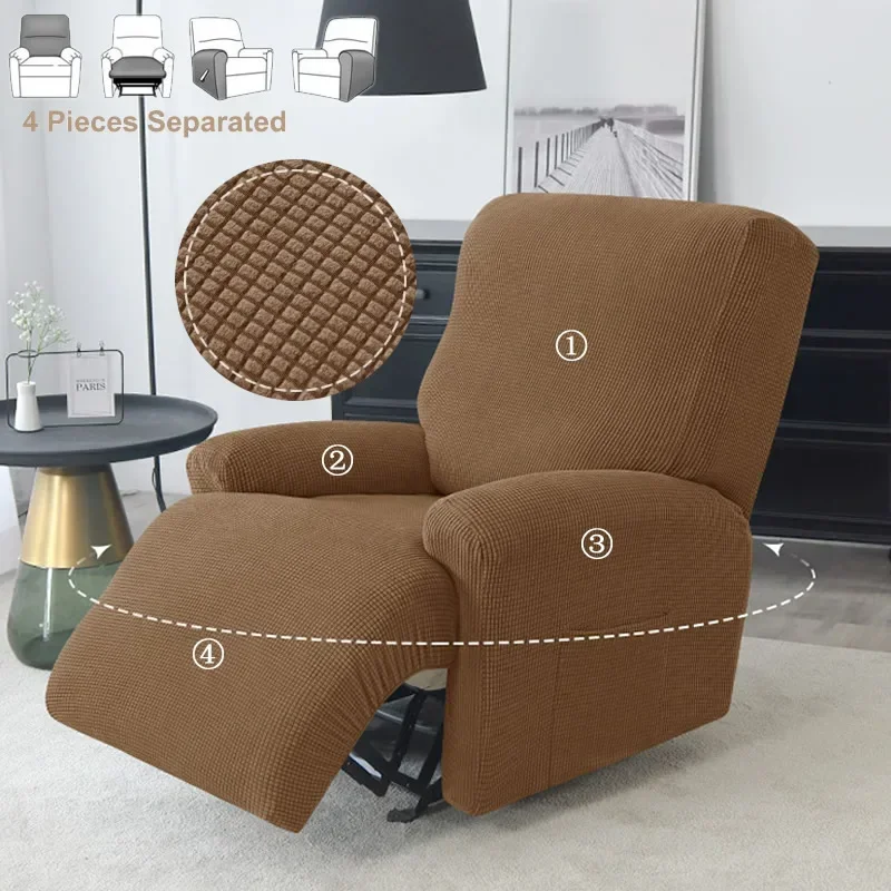 Polar Fleece Stretch Recliner Chair Cover Non-Slip Single Sofa Covers for Living Room Lazy Boy Relaxing Armchair Slipcovers