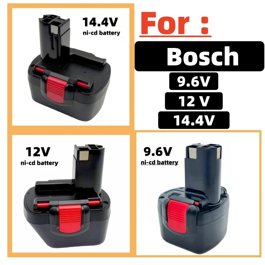 Rechargeable Ni‑Cd Battery 9.6V 12V 14.4V, Spare Replacement Battery for Electric Cordless Hand Power Drill