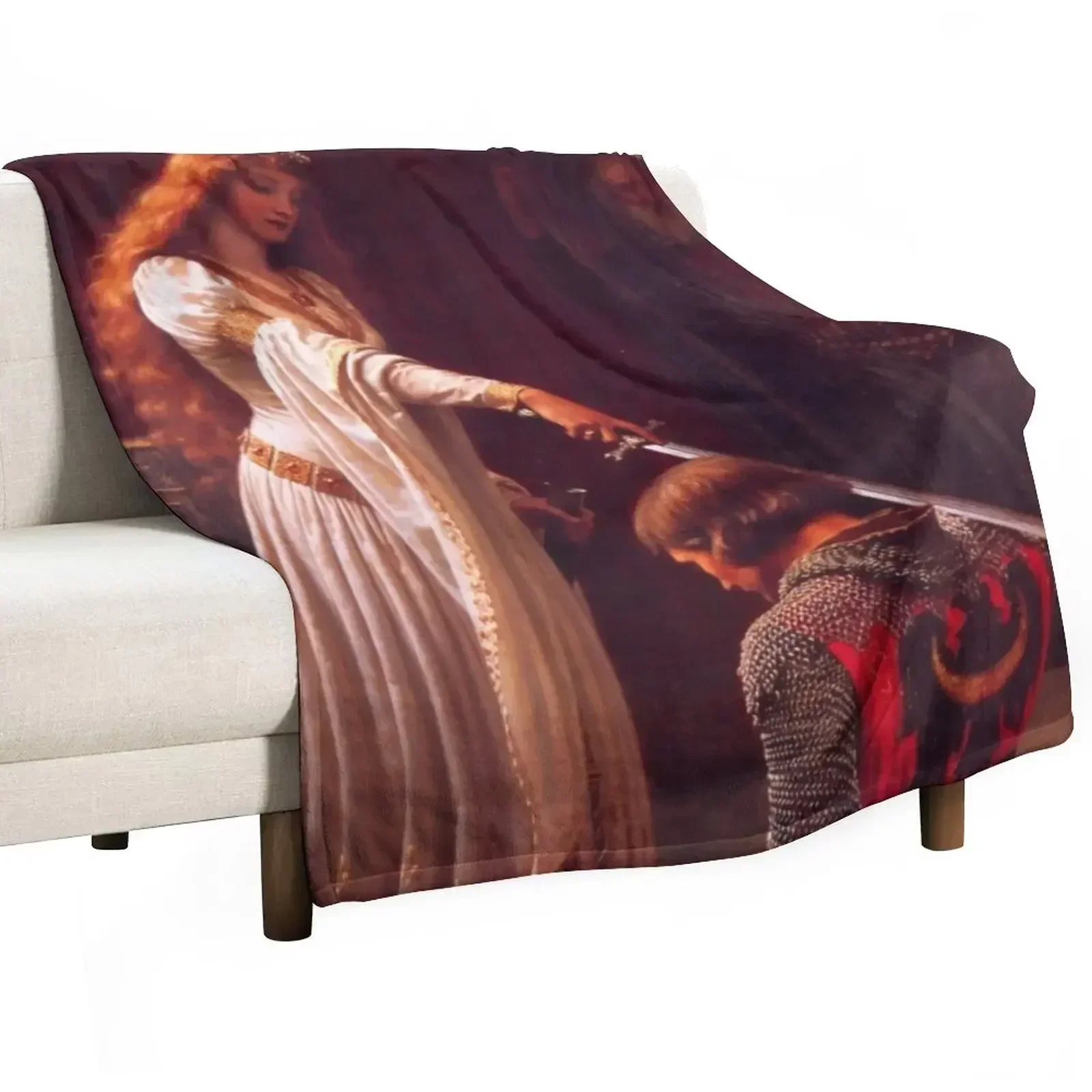 Edmund Blair Leighton - The Accolade Throw Blanket Sleeping Bag heavy to sleep Weighted Personalized Gift Blankets