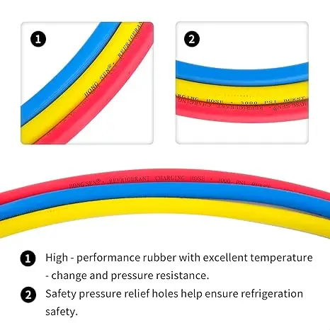 Refrigerant AC Charging Hoses with Ball Valves,60