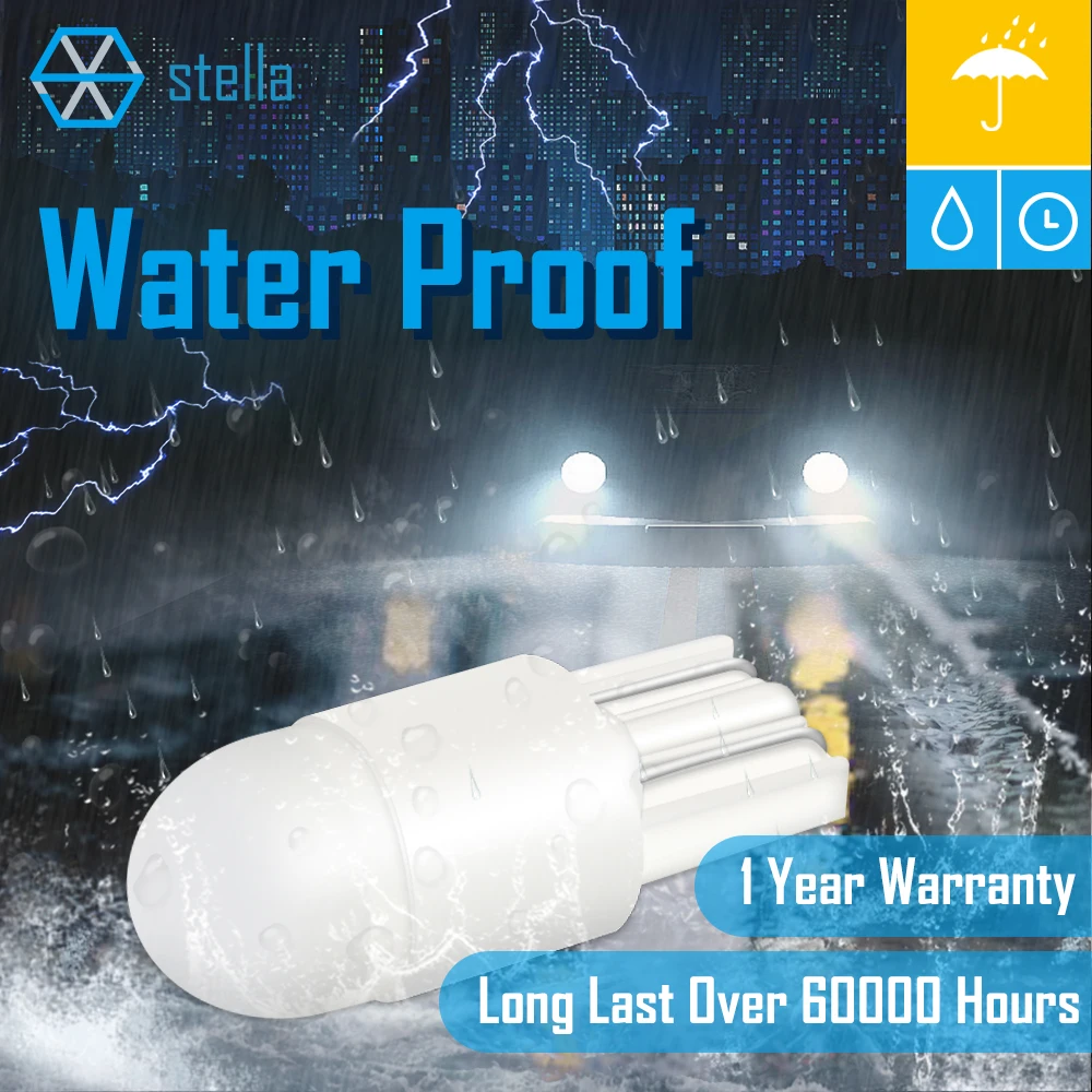 ستيلا 14 قطعة T10 LED لمبة أبيض أحمر أزرق IceBlue أصفر ثلاثية الأبعاد ضوء لامع صغير الحجم 100% تثبيت W5W لمصباح إشارة السيارة الداخلي