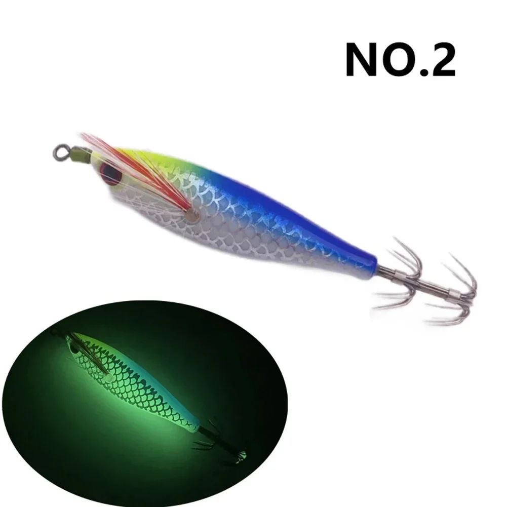 5g 8cm Luminous Vertical Jigging Lure Octopus Shrimp Wooden Shrimp Squid EGI Jig Cuttlefish Squid Fishing Lure Bait Hook