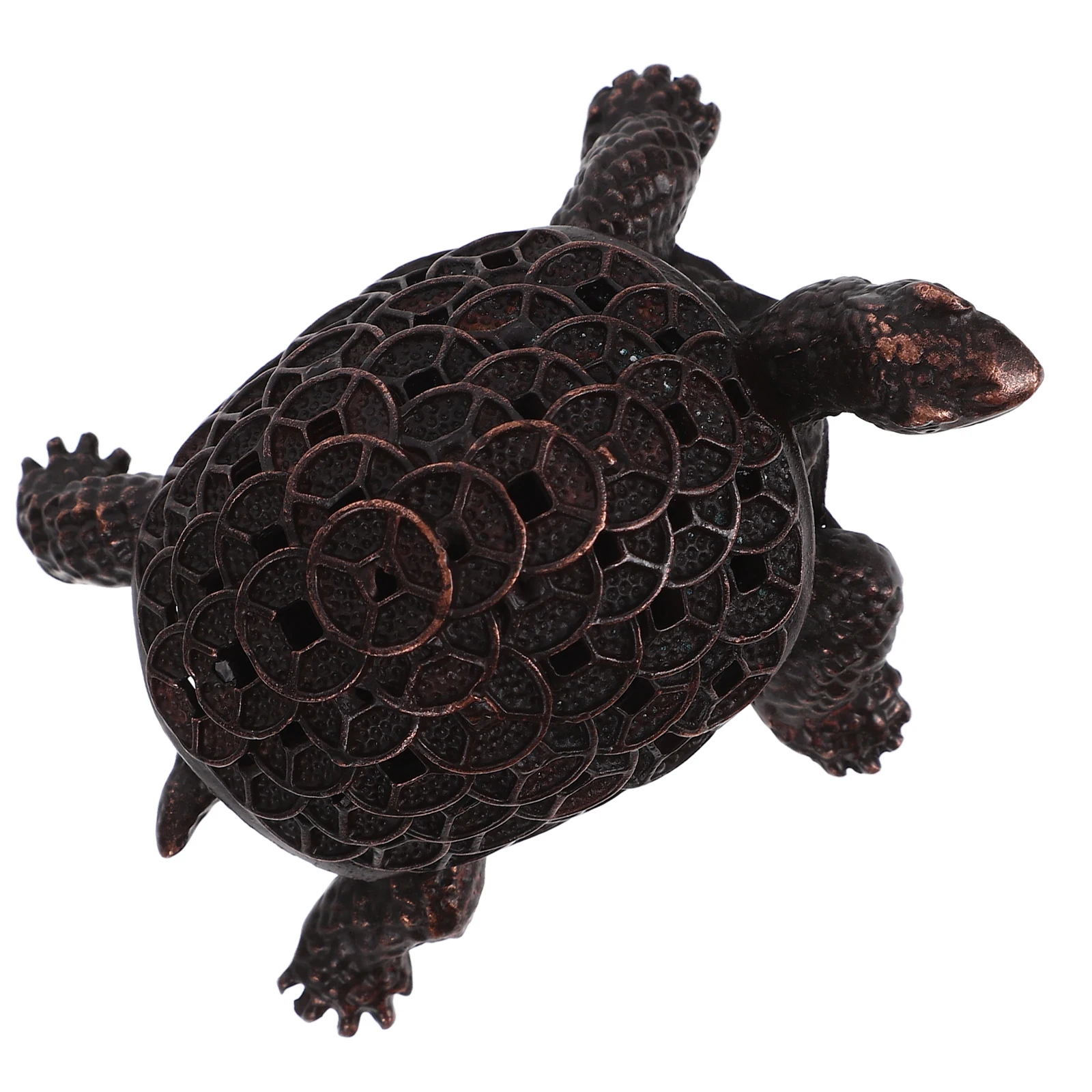

Copper Turtle Statue Desktop Decor Animal Figurine Home Office Ornament Wealth Symbol Vintage Style Garden Decoration