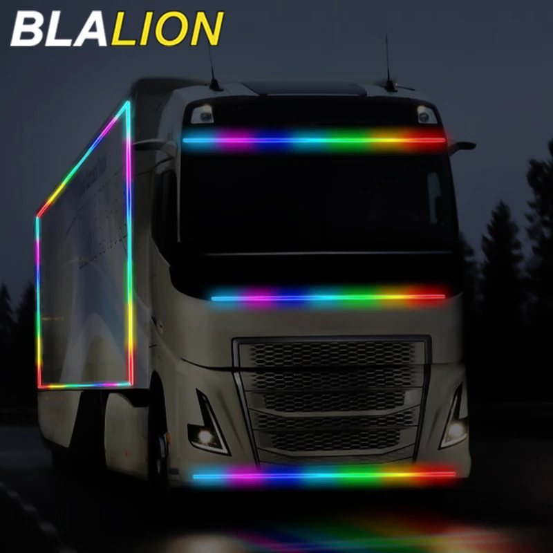 BLALION 24V Truck Lights LED Strips DRL Brake Warning Driving Lights Bar Car Atmosphere Lamp Exterior Decoration Ambient Light