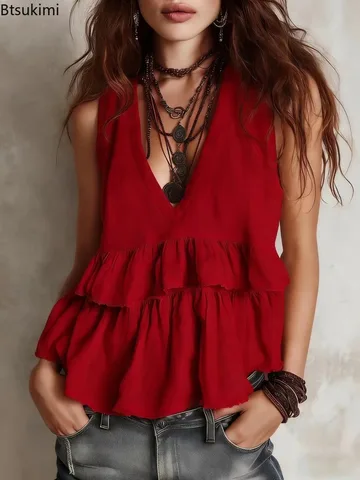 Женский летний хлопковый топ  Bohemian style