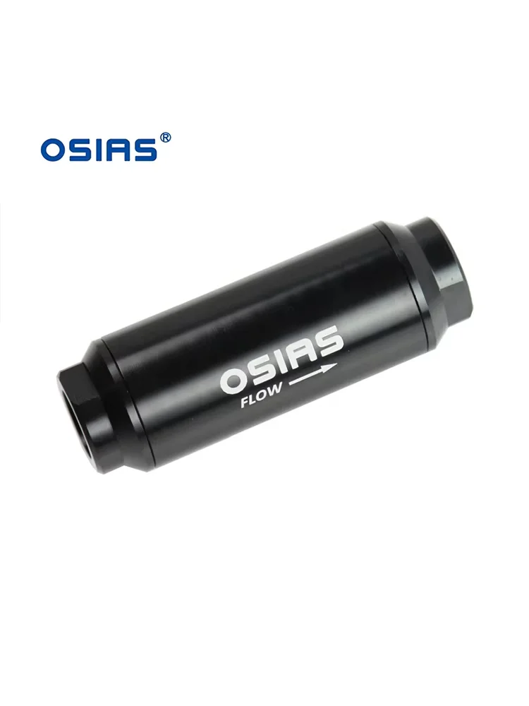 OSIAS  44mm Car Fuel Filter Inlet Outlet Flow Filter With 2 AN8 & 2 AN6 adaptors N2G6