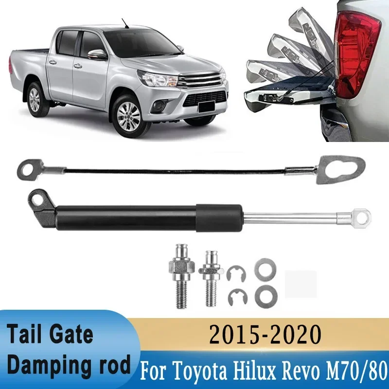 Tailgate Gas Strut Bar Slow Down Shock Damping Support Rod For Toyota Hilux Revo M70 M80 2015-2020 Rear Door Soft Open Assist