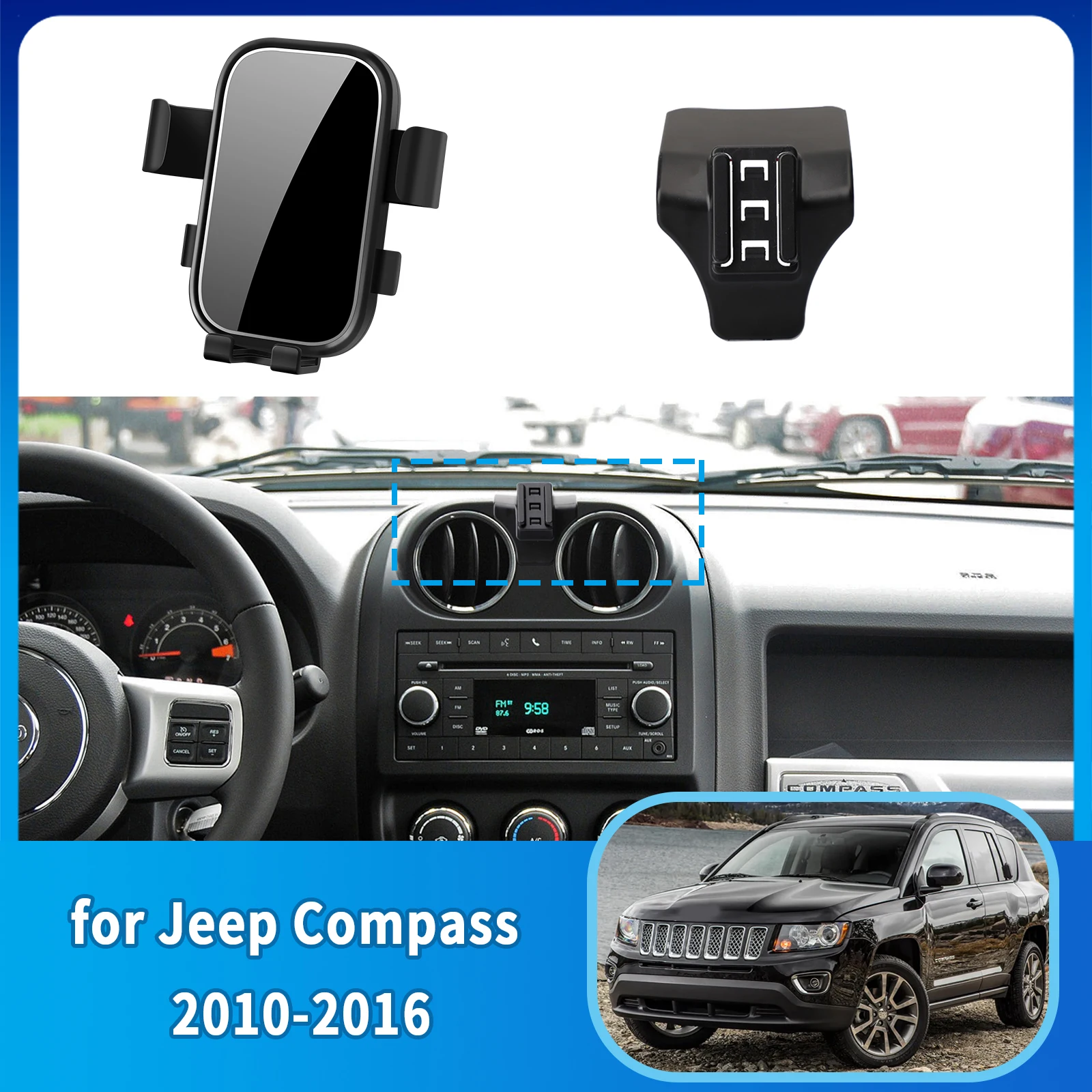 Accessories Car Mobile Phone Holder for Jeep Compass MK49 2010~2016 GPS Bracket Navigation Stand Auto