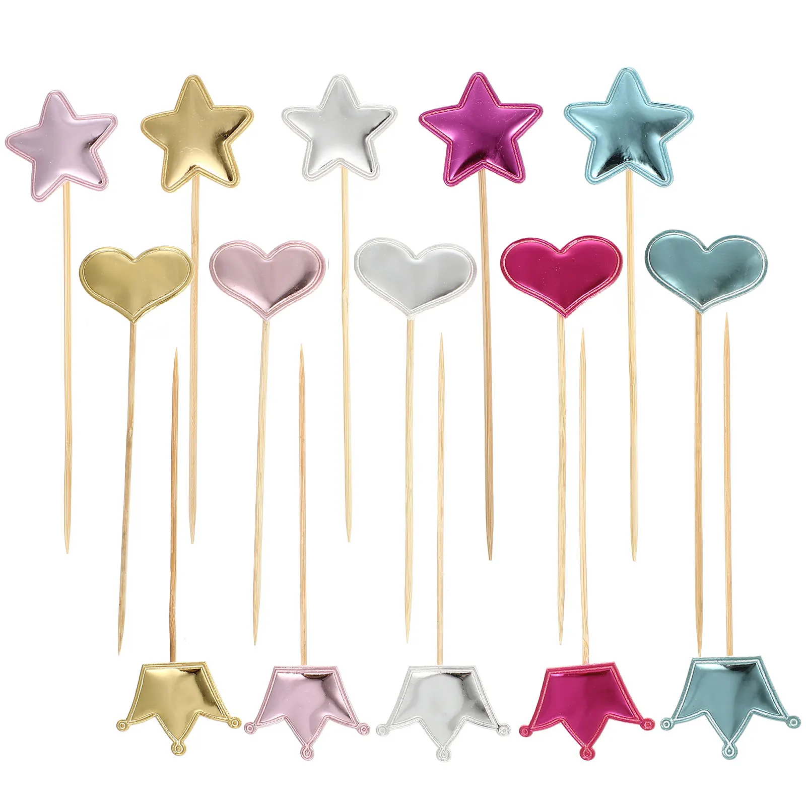 

150 pcs Cake Inserting Decorations Dessert Topper Baking Cloth Bamboo Lightweight Practical Party Celebrations Birthday