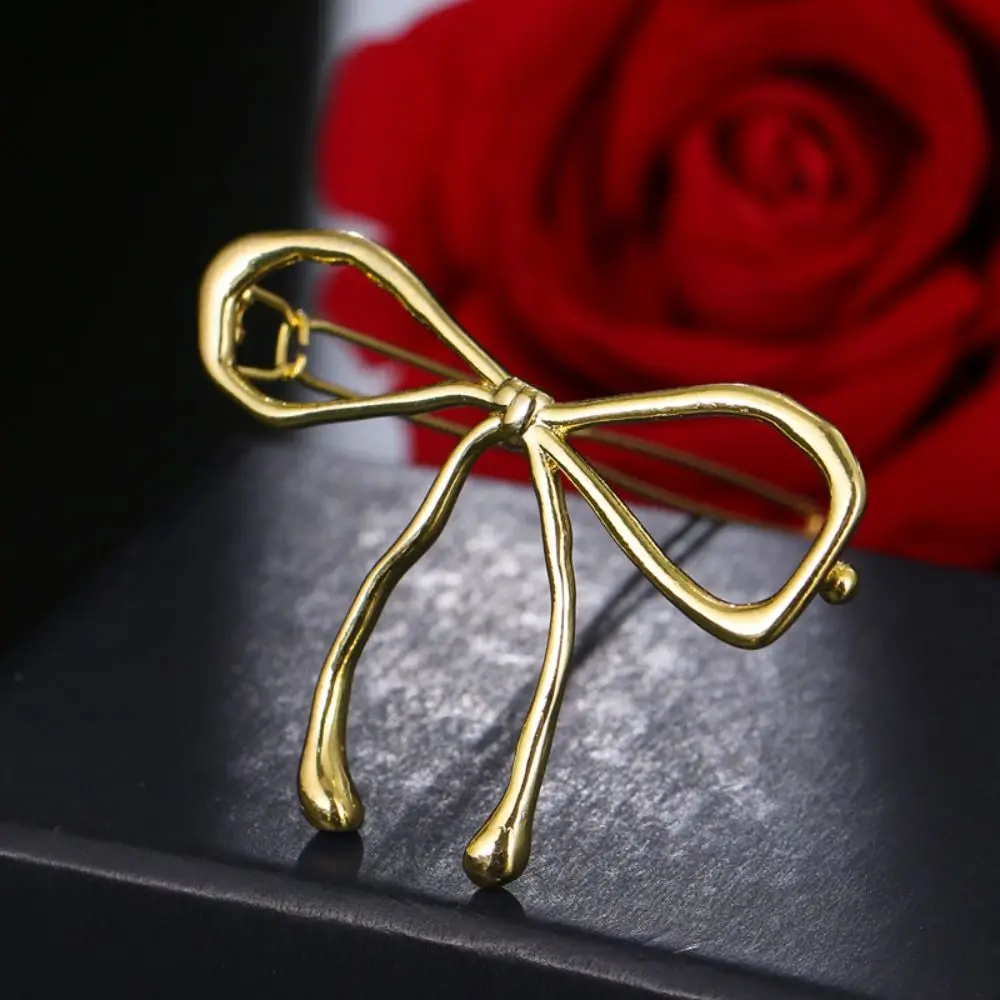 Gold Silver Color Bowknot Hairpin Frog Clip Metal Hollow Barrettes Original Chic Hair Accessories Back Clip Jewelry