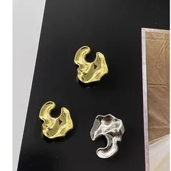 10PCS/Lot Crescent Metal Buttons Simple Shanked Sweater Coat  Irregular Female Decorative Buckle