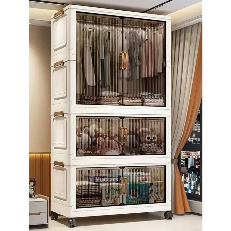 

70-80 CM Multifunction Folding Storage Cabinet Dustproof Wardrobe Sundries Cabinet Closet Organizer Locker Storage Box
