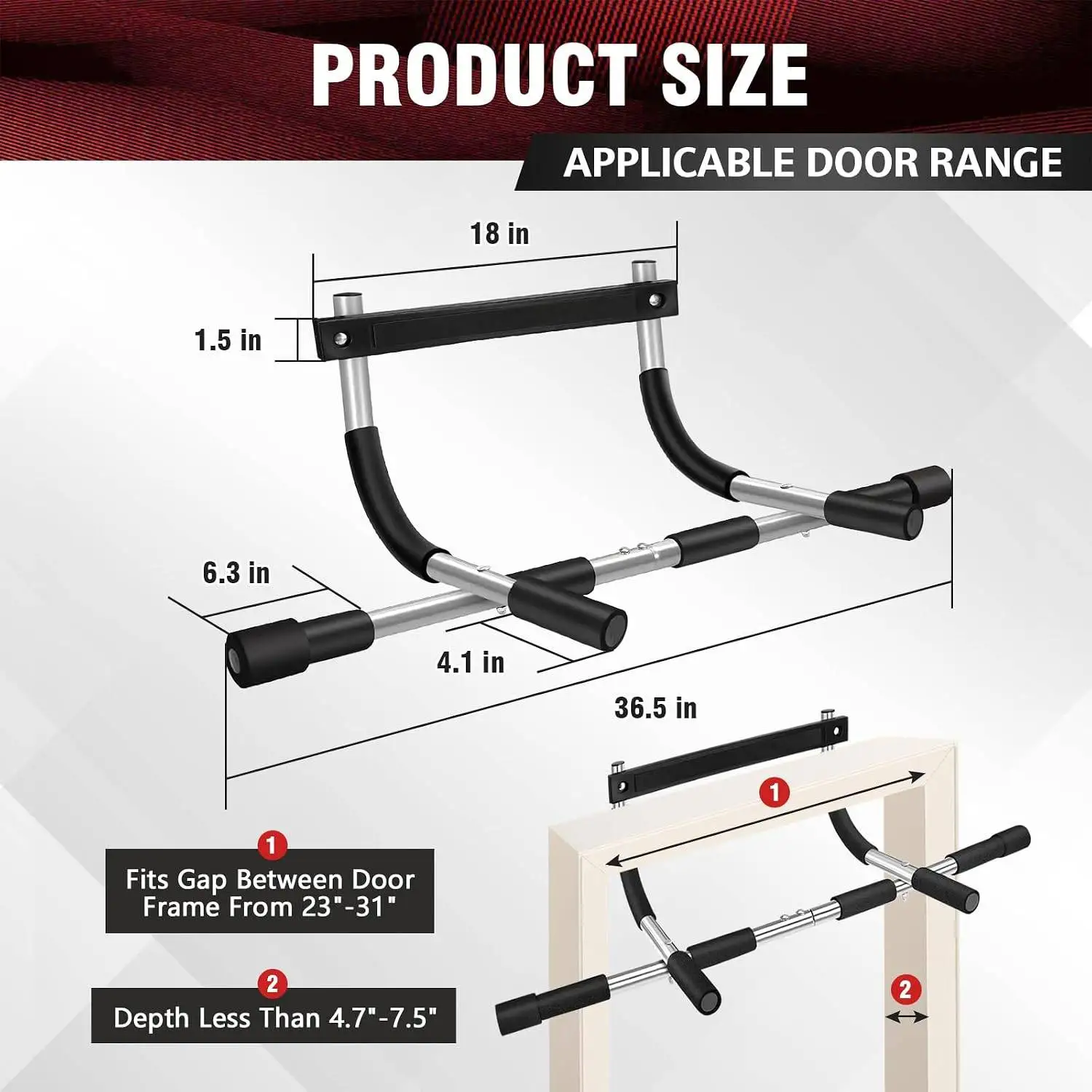 Adjustable Chin Up Bar Exercise Home Workout Gym Training Door Frame Horizontal Pull Up Bar Sport Fitness Equipments