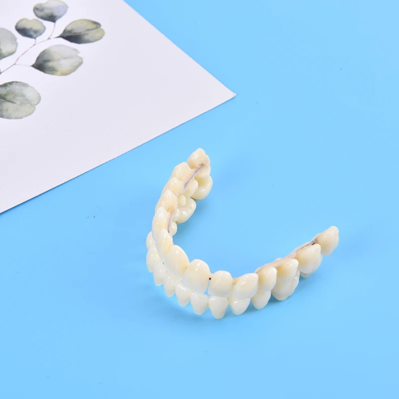 28pcs Resin False Teeth Whitening Dentures Temporary Fake Tooth Upper Lower Removable Dental Veneers