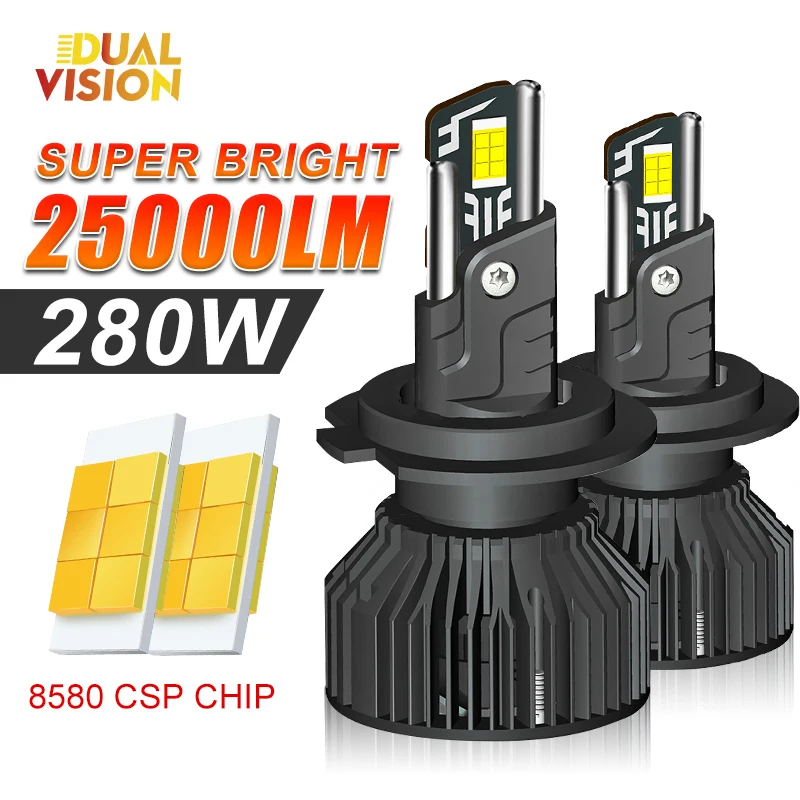 

Лампы для автомобильных фар, 280 Вт, H7, Canbus светодиодный, 1:1, H4, Mini Turbo, передняя фара H8, H11, 9005, HB3 9006, HB4, лм, 12 В, 24 В