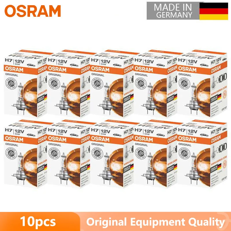 OSRAM H4 H7 H11 9005 9006 Car Original Lamps White Headlight H8 H9 H16 HB3 HB4 Halogen Bulbs Made in Germany Wholesale, 10pcs