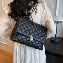 Toptrends Quilted Leather Chain Crossbody Shoulder Bags For Women 2024 Trend Designer Large Capacity Ladies Handbags And Purses